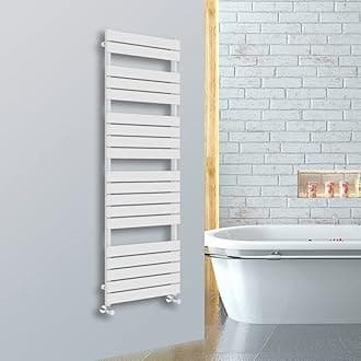 NRG 1800 x 600 mm Designer Flat Panel Heated Towel Rail Radiators Gloss White Bathroom Radiator