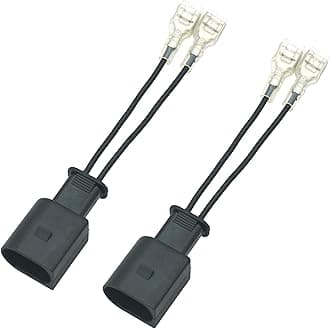 NEOGET Car Horn Connector Adapter Wiring Harness, Compatible with Audi/Volkswagen, 2 Pack Pigtail Converter for Universal to OEM Horn Replacement (Audi/VW)