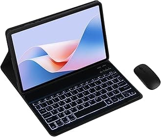 Magnetic Detachable Wireless Keyboard & Mouse Combo with Leather Cover for Honor Pad MagicPad 2 12.3-inch Tablet – Full Wrapped Protection Keyboard Case (Black,Backlight and Mouse)