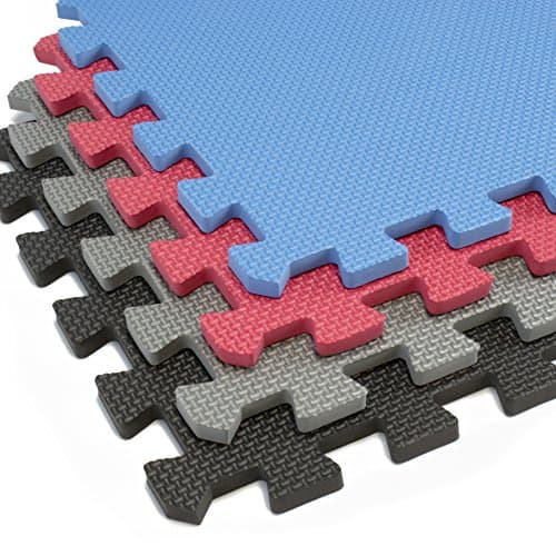 Interlocking Foam Mats with Borders | Thick EVA Exercise Flooring | Soft & Non Toxic Kids Play Tiles | Puzzle for Children & Baby Room | Yoga Squares Babies Garage Gym Fitness Board