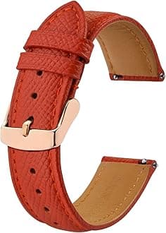 BISONSTRAP Watch Straps with Quick Release, Texture Leather Watchbands for Men Women, 18mm 20mm 22mm