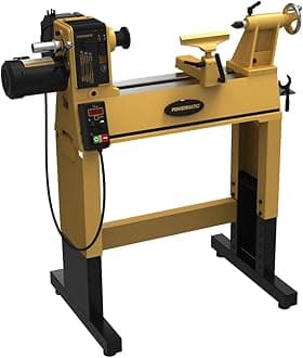 - Powermatic 14" x 20" Variable Speed Woodworking Lathe with Open Stand, Reversible Wood Turning Machine, 1 HP, 120V 1Ph (PM2014)