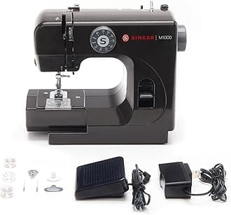 M1000 Mending Machine (Black) with Accessories | 4 Built in Stitches deliver 32 Stitch Applications | Compact, Lightweight, Portable | Great for Light to Medium Weight Fabrics & Repairs