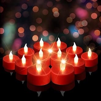 Tappovaly Battery Operated LED Tea Lights:Flameless Votive Candles Lamp Realistic and Bright Flickering Long Lasting 200Hours for Wedding Holiday Party Home Decoration Red (100PACK)
