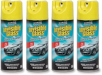 91163-4PK Premium Aerosol Glass Cleaner Spray for Car Windshields and Windows, Automotive and Home Window Cleaner, Streak-Free, Ammonia-Free, Tint-Safe – 15 oz (Pack of 4)