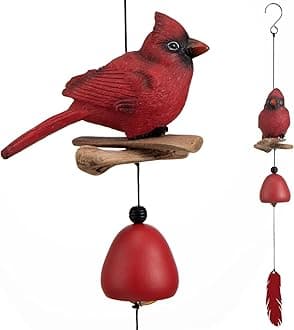 Cardinal Bird Wind Chime, Cardinal Gifts for Glory Mother’s Love Gift, Bird Bell Chimes for Garden Backyard Church Hanging Decor, Red