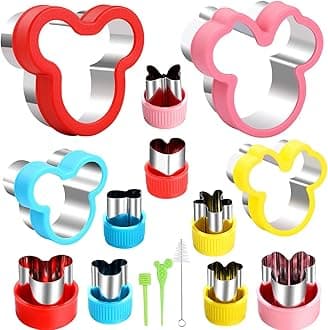 Minnie Themed Cookie Cutters Set,Minnie Head Cartoons Shapes Cookie Cutter for Kids Sandwich Cakes Biscuits Vegetables Fruit Cutters Baking Mold(Assorted Sizes)