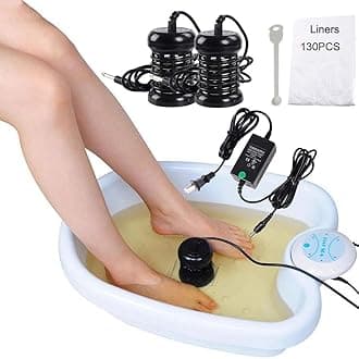iMeshbean® Ion Ionic Detox Foot Bath Machine,Foot Detox Machine with Tub, 2 Arrays,140 pcs Tub Liners as Gift