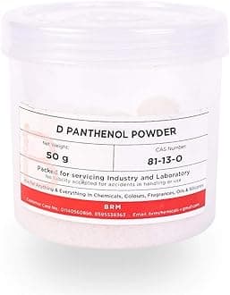 Brm Chemicals D Panthenol Powder - 50 Grams For Soap Making, Shampoo Cosmetic Making & Diy Personal Care Face, Hair, Skin Body