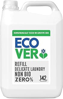Ecover Zero Non-Bio Laundry Detergent Refill, For Sensitive Skin, Baby Laundry Washing Liquid, 5L