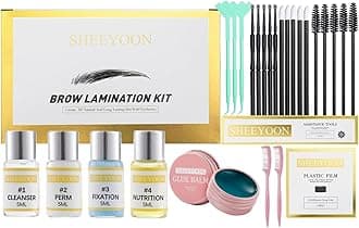 Brow Lamination Kit, Professional Eyebrow Lamination Kit with Keratin, Brow Lift Kit Eyebrow Shaping for 3D Natural Fuller Thicker Wild Eyebrows, Long Lasting Results for 6 Weeks