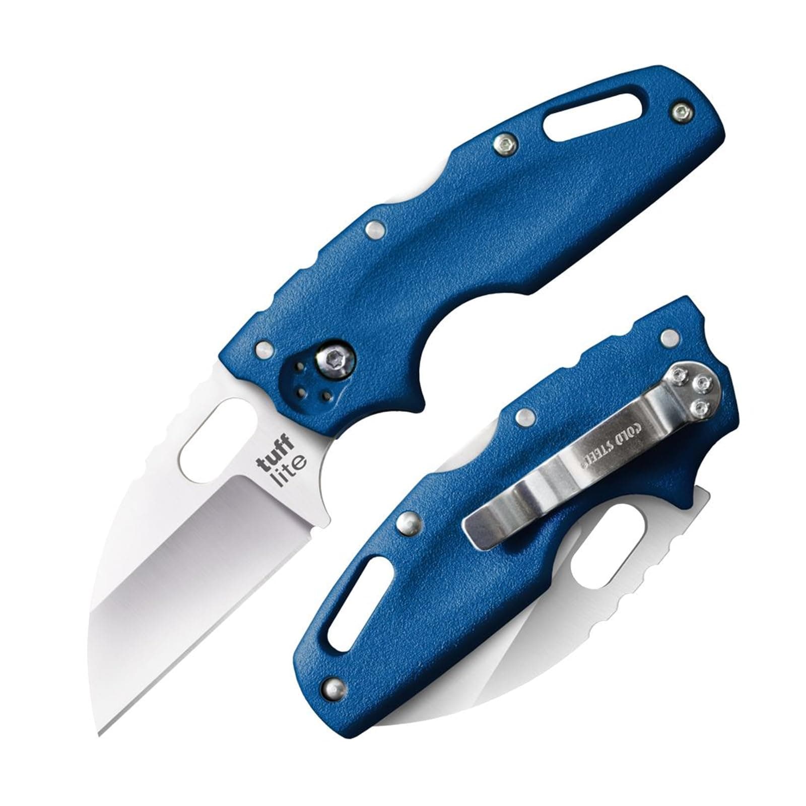 Tuff Lite 2.5" AUS8A Sheepsfoot Razor-Sharp Plain Blade 3.5" Griv-Ex Handle Pocket Folding Knife