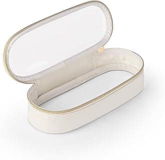 Clear Travel Makeup Brush Holder, Leather Makeup Brush Toiletry Bag, Portable Cosmetic Brush Case, Transparent Waterproof Makeup Brush Storage Bag