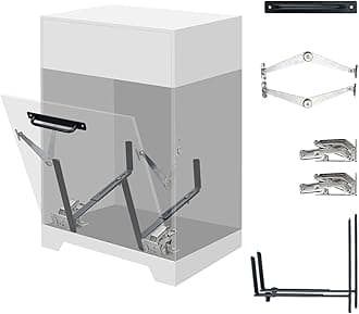 ZRD Tilt Out Trash Can Cabinet DIY Kit for Single Cabinet, Pet Proof Hidden Trash Can Cabinet Conversion Kit, Suitable for Kitchen, Bathroom, Living Room, and Dining Room