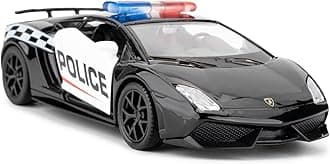 1/36 Scale Lamborghini Gallardo Police Car Model, Zinc Alloy Die-Cast Pull Back Vehicles Kid Toys for Boy Girl Gift