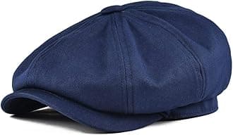 BOTVELA Men's 8 Piece Newsboy Flat Cap 100% Cotton Gatsby Ivy Golf Cabbie Hat