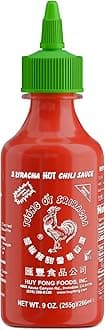 Huy Fong Sriracha, 9 OZ Original Flavor Hot Chili Sriracha, 9 Onuce Spicy Flavor Sriracha Chili Hot Sauce W/Chili Pepper, Pack of 6