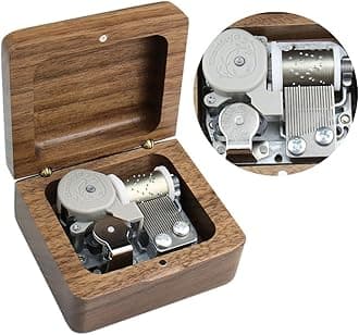Music Box Vintage Musical Boxs For Birthday Gift Valentine's Day Christmas Day(Walnut Wooden Box)