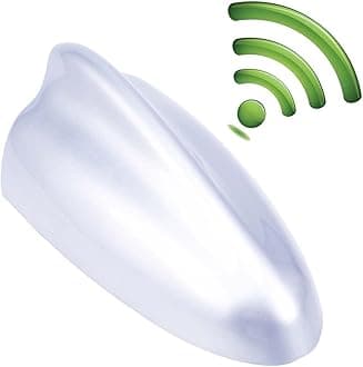 Possbay Car Antenna, Shark Fin Antenna AM FM Radio Signal Aerial Adhesive Tape Base Super Functional Sliver