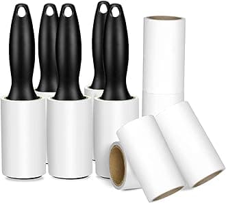600 Sheets Extra Sticky Lint Roller Mega Value Set - Pet Lint Remover for Clothes, Furniture, Carpet, Dog & Cat Hair Removal - 5 Handles + 10 Refills Pack