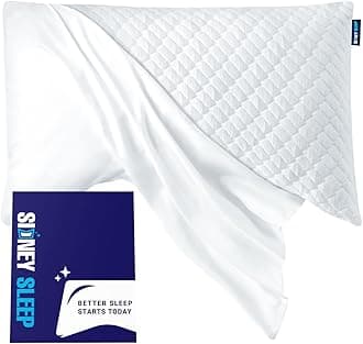 Sidney Sleep Curved Pillow Covers - Full Length Zipper Closure - Premium Soft Brushed Microfiber - 20 x 30 Inches - Fits Curved Side Sleeping Pillows (Queen, White)