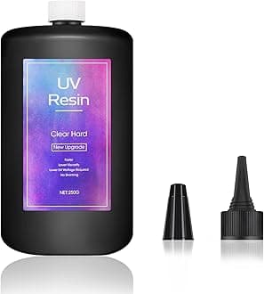 NEWEST UPGRADE UV Resin Crystal Clear 1min Quick Ultraviolet Solar Curing Epoxy Resin Glue Super Transparent No Yellowing for Resin Mold Jewelry Making DIY Pendants Earrings Bracelets Crafts, Net 250g
