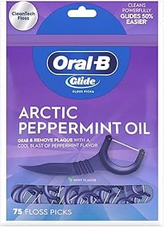 Oral-B Glide 3D White Floss Picks Radiant Mint, 75CT (Pack of 6)