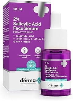 The Derma Co 2% Salicylic Acid Serum with Witch Hazel & Willow Bark for Active Acne - 10ml