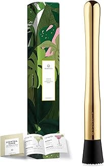 Homestia Gold Muddler for Cocktails - 10 Inch Professional Stainless Steel Muddler - Durable Cocktail Muddler Drink Smasher & Mojito Muddler - Wine Accessories Ideal Valentines Day Gifts for Him