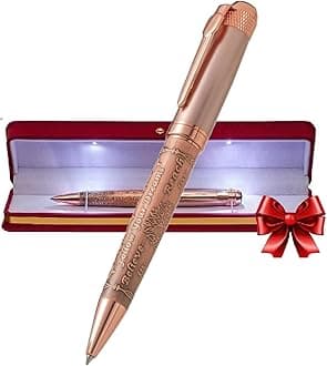 S&R Somit Fancy Pen with Gift Box - Luxury Pen – Valuable Business, Office, Executive Gift for Family & Friends - Fancy Pen for Women – Special Led Decorative Box (Golden Rose) (EEP1)