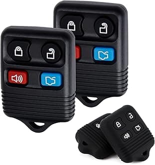 Car Key Fob Keyless Entry Remote with Cover Case Replacement of Ford Escape Explorer Expedition Focus Fusion Mustang| Mercury| Lincoln 4 Button CWTWB1U345