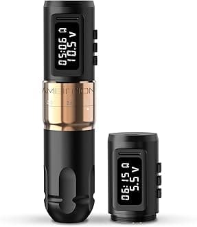 MARS-U Wireless Tattoo Machine with Adjustable Stroke - Rotary Cartridge Tattoo Machine Pen with Extra 1800mAh Power Coreless Motor Digital LED Display for Professional Tattoo Artist