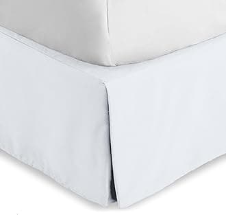 Bare Home Twin XL Bed Skirt - 15-Inch Tailored Drop Easy Fit - Bed Skirt for Twin Extra Long Beds - Center & Corner Pleats (Twin XL, White)