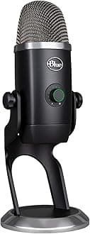 Blue Yeti X Professional USB Condenser Microphone for PC, Mac, Gaming, Recording, Streaming, Podcasting on PC, Desktop Mic with High-Res Metering, LED Lighting, Blue VO!CE Effects - Blackout