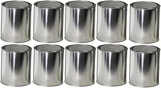 Generic Empty Metal Quart Cans (10), Silver