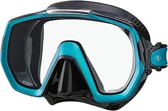 Elite scuba diving mask snorkeling adult women, silicone black/ocean green