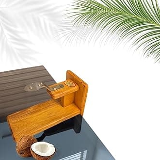 Table Top Polished Wooden Coconut Scraper Grater Shredder Movable Chirava (Jack Wood)