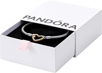 Pandora Moments Heart Closure Snake Chain Bracelet - Compatible Moments Charms - Gift for Her - Sterling Silver Shine with Cubic Zirconia - With Gift Box