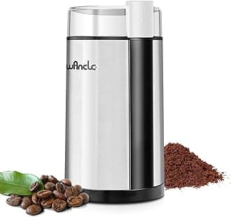 Coffee Grinder, Wancle Electric Coffee Grinder, Quiet Spice Grinder, One Touch Coffee Mill for Beans, Spices and More, with Clean Brush (Black+Stainless Steel+White)