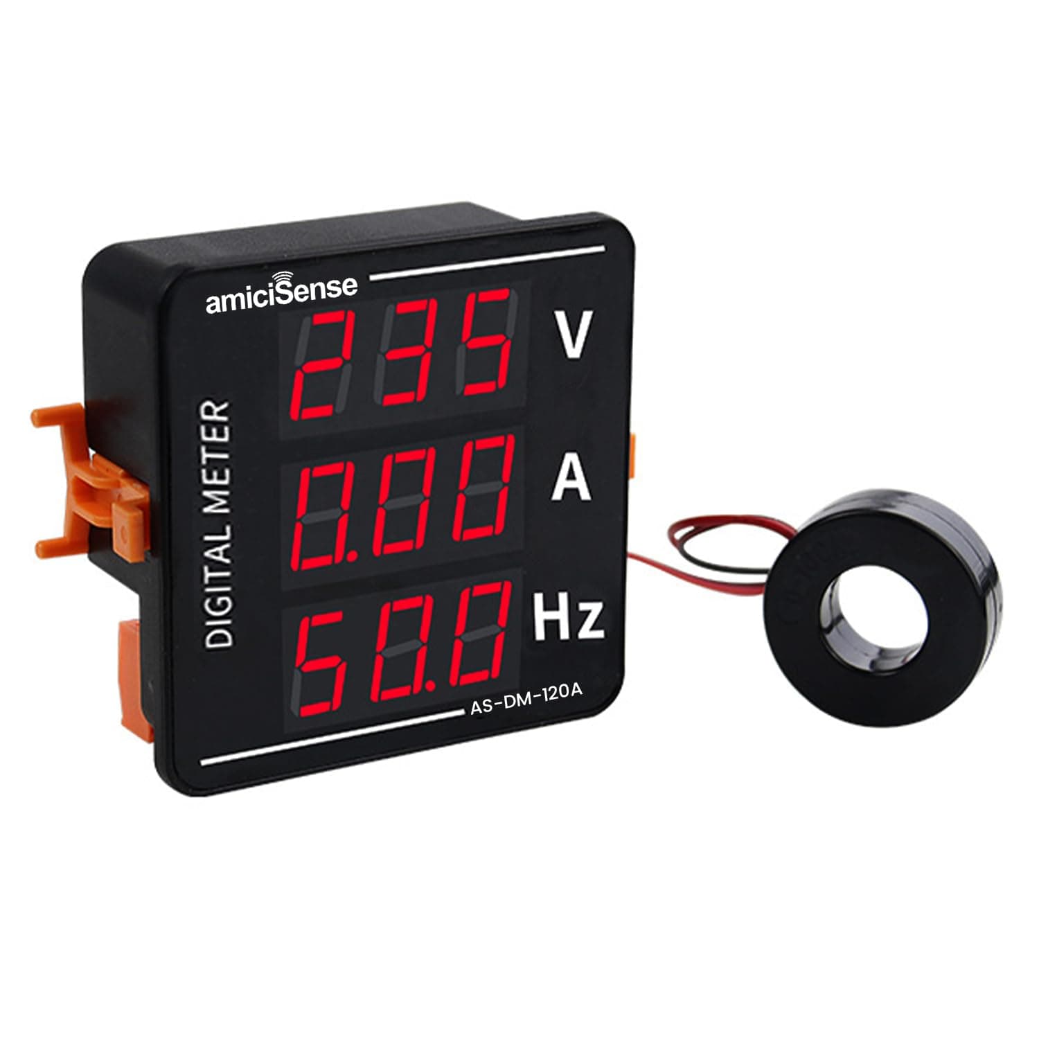 3-in-1 AC Digital Voltmeter Ammeter Frequency Meter | 50–500V Voltage Tester with 0–120A Current Measurement | LED Display Single Phase Power Monitoring Meter for Electrical Panels