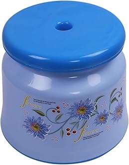 Kuber Industries Bathroom Stool|Plastic Stool for Bathroom|Anti-Slip with Strong Bearing|Solid Surface |Blue