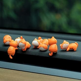 8 Pcs Mini Cat Cute Car Accessories, Funny Rear View Mirror & Dashboard Decorations Cute Car Ornament Interior Decors Gift