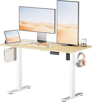 SOHOMACH Electric Standing Desk - Adjustable Height with Memory Preset, 120 x 60 cm Ergonomic Design Home Office Standing Desk
