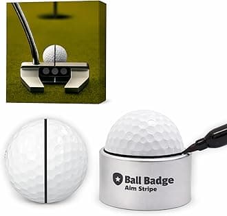 360 Degree Golf Ball Line Marker Kit with Golf Bag Attachment Golf Ball Alignment Marker Tool Metal Alignment Ball Marker