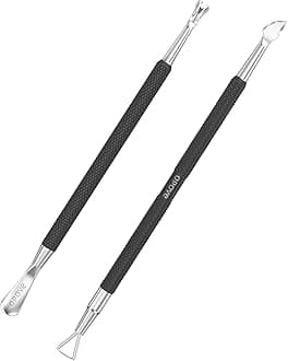 Cuticle Pusher Nail Polish Remover Stainless Steel Manicure Tool Set Gel Nail Polish Peeler Scraper Nail Cleaner Pedicure Kit for Fingernail and Toenail, opove P1, Matter Black…