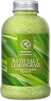 Bath Salts w/Natural Essential Lemongrass Oil 21.16 oz - Sea Salt Bath for Go...