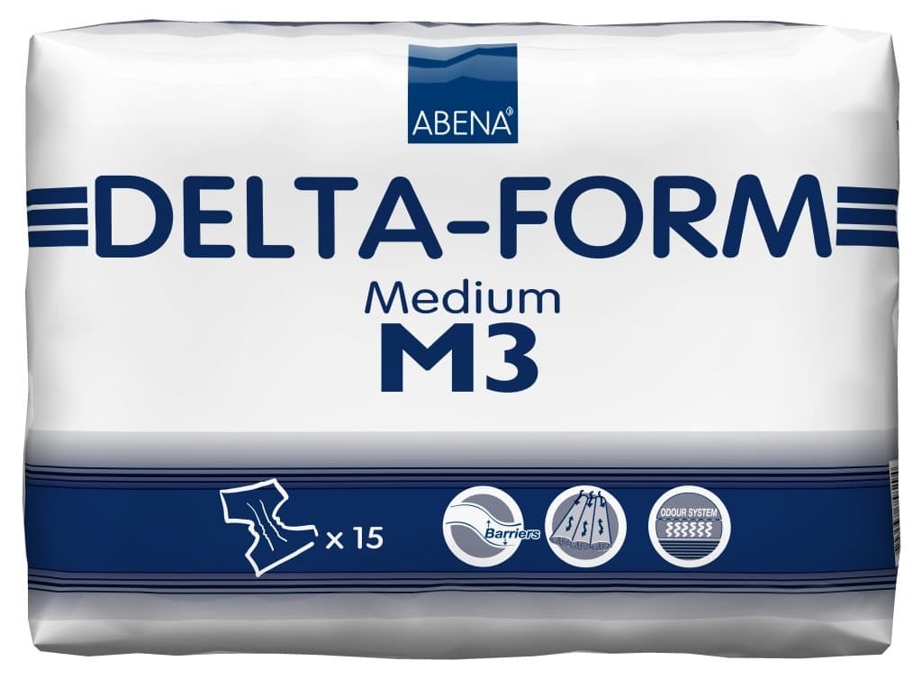 15 Count : Abena Delta Form Brief, Medium, M3, 15 Count
