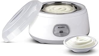 AGARO Classic Portable Yogurt Maker Machine for Home, 1.2L, Electric Probiotic Curd Maker with Auto Temperature Regulation, for Thick Creamy, Consistent Yogurt, 304 SS Container, Grey and White