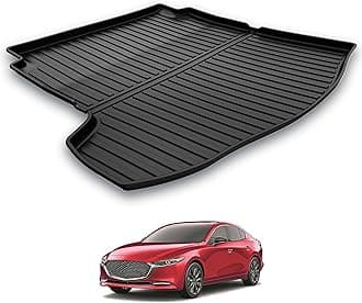AOMSAZTO Premium Cargo Liner for Mazda 3 Sedan 2019-2025 2026 Custom Fit Car Trunk Mat All-Weather Black Cargo Mat