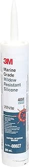 Marine Grade Silicone Sealant, 08027, For Boats and RVs, Above the Waterline Interior/Exterior Sealing, White, 10.3 fl oz Cartridge